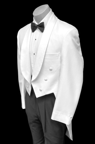 Men white tuxedo tailcoat - white,